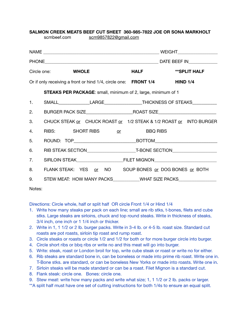 PDF BEEF CUT SHEET and INSTRUCTIONS-Pages