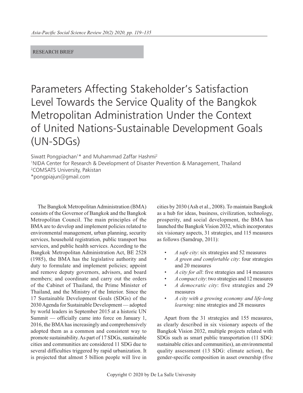 Parameters Affecting Stakeholder's Satisfaction Level Towards The