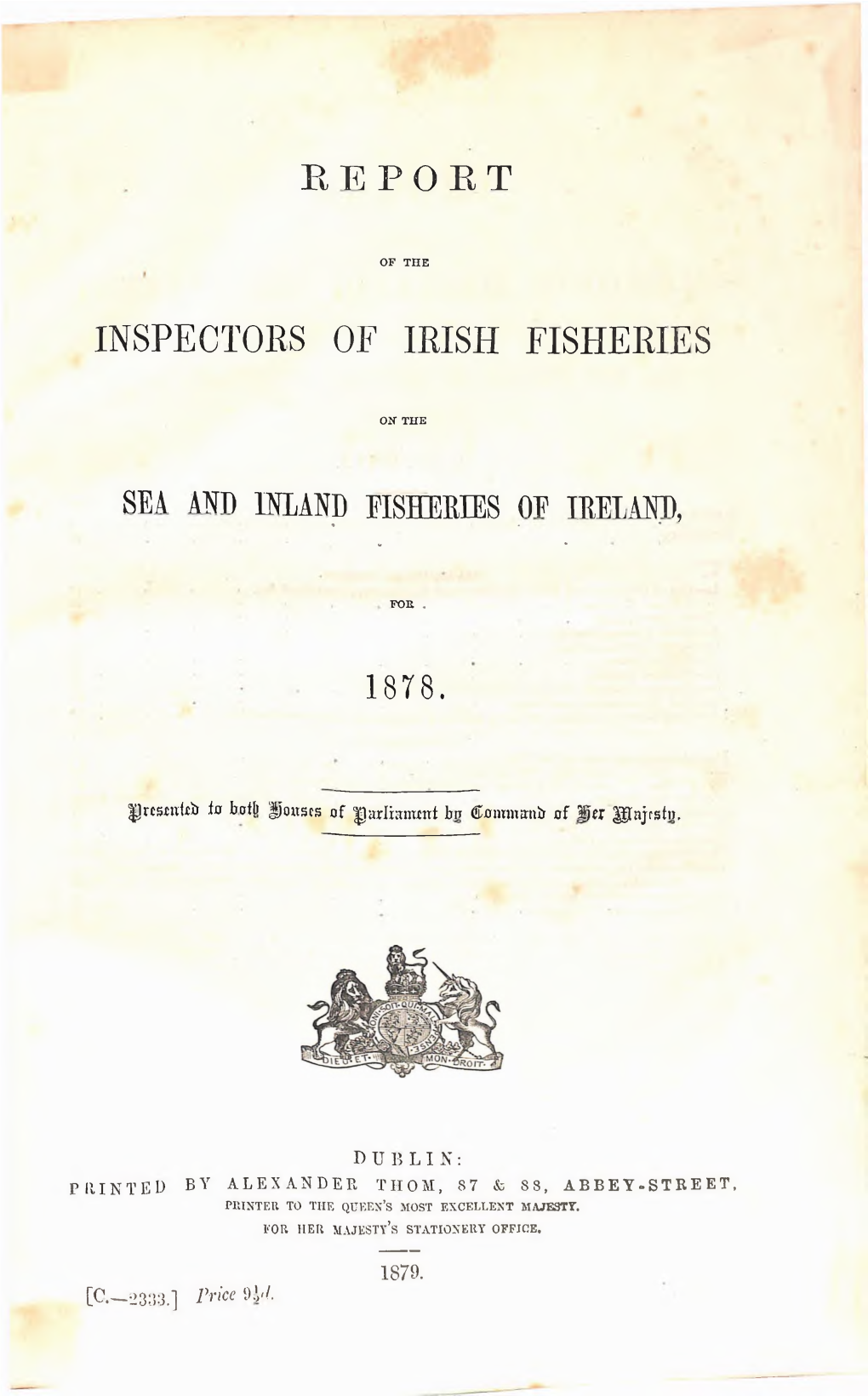 Inspectors of Irish Fisheries Fisheries Op Ireland