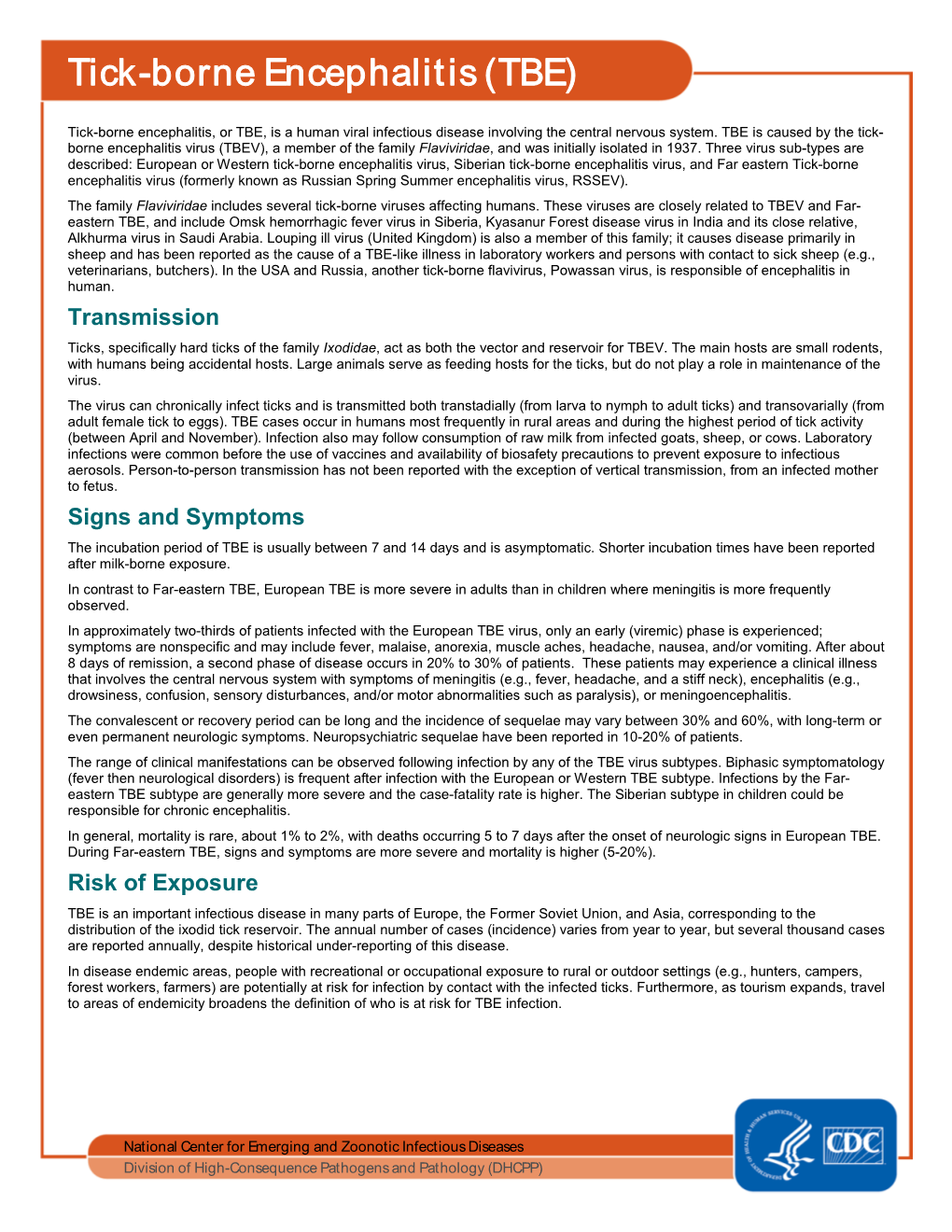 Tick-Borne Encephalitis (TBE)