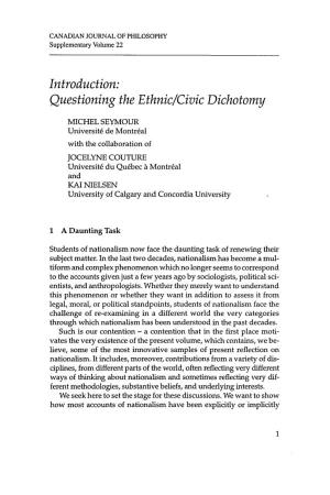 Questioning the Ethnic/Civic Dichotomy