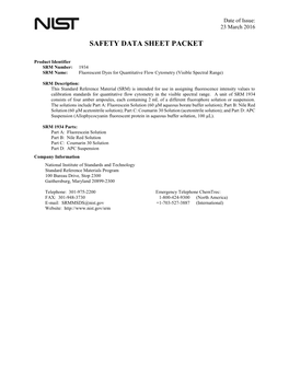 Safety Data Sheet Packet