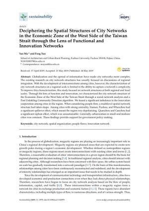 Deciphering the Spatial Structures of City Networks in the Economic Zone of the West Side of the Taiwan Strait Through the Lens of Functional and Innovation Networks