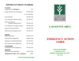 Emergency Action Guide Lafayette Area