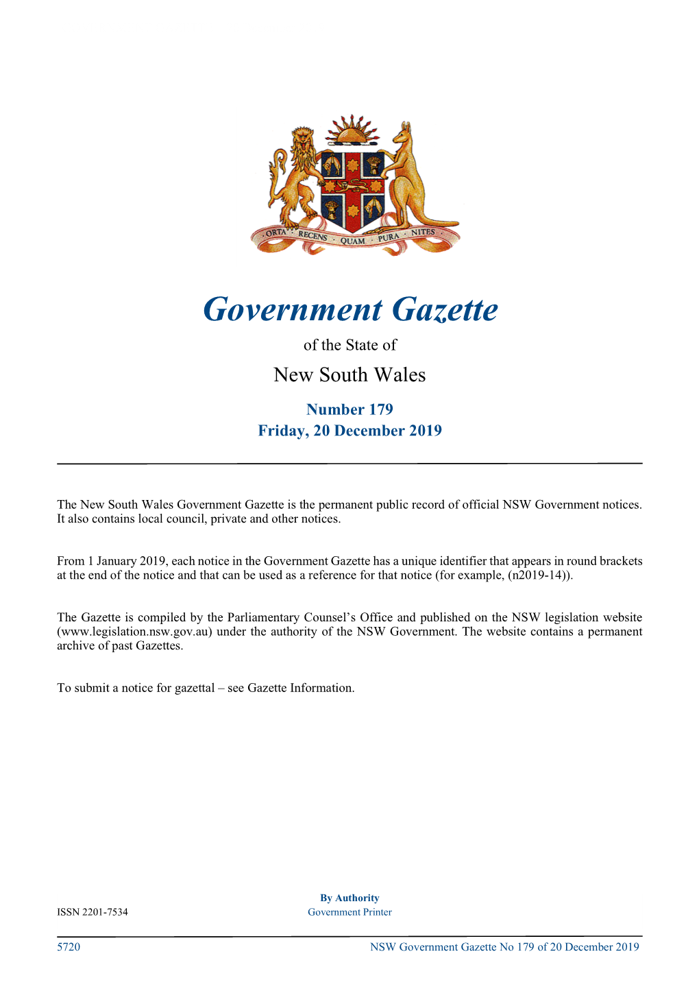 GOVERNMENT GAZETTE – 20 December 2019
