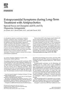 Extrapyramidal Symptoms During Long-Term Treatment with Antipsychotics