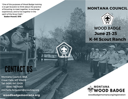 Montana Council Wood Badge Brochure 2021