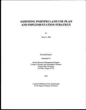 Assessing Pohnpei Land Use Plan and Implementation Strategy