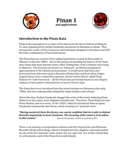 Introduction to the Pinan Kata