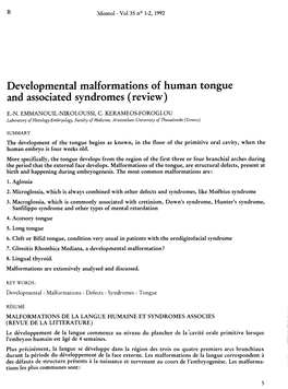 Of Human Tongue and Associated Syndromes (Review)
