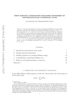 First Explicit Constrained Willmore Minimizers of Non-Rectangular Conformal Class