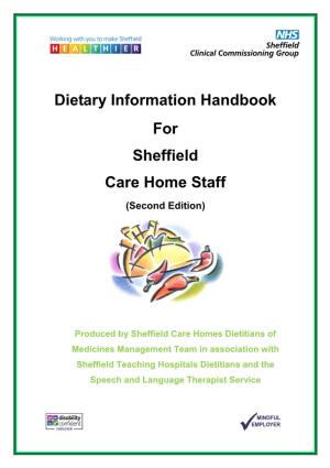Dietary Information Handbook for Sheffield Care Home Staff