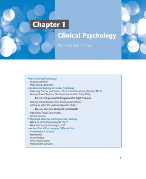 Chapter 1 Clinical Psychology