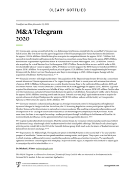 M&A Telegram 2020
