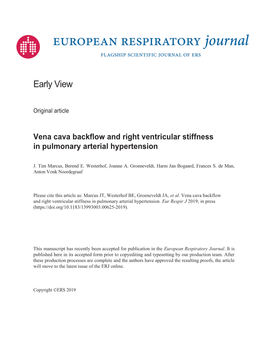 Vena Cava Backflow and Right Ventricular Stiffness in Pulmonary Arterial Hypertension