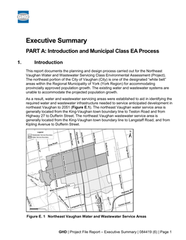Executive Summary PART A: Introduction and Municipal Class EA Process
