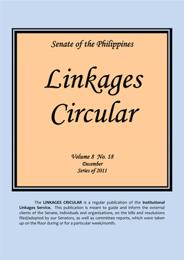 LINKAGES CIRCULAR Vol. 8 No. 18 , Series of 2011”