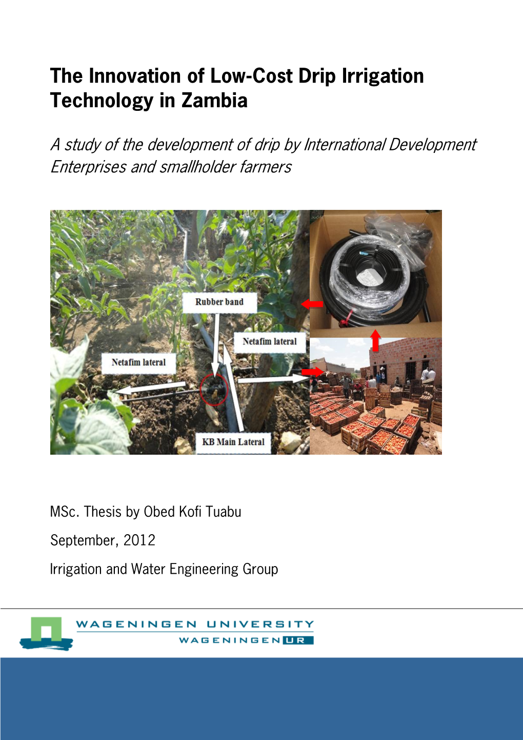 The Innovation of Low-Cost Drip Irrigation Technology in Zambia