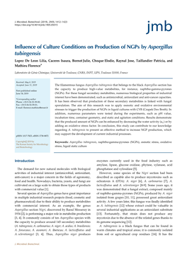 Influence of Culture Conditions on Production of Ngps by Aspergillus Tubingensis