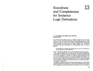 Soundness and Completeness for Sentence Logic Derivations