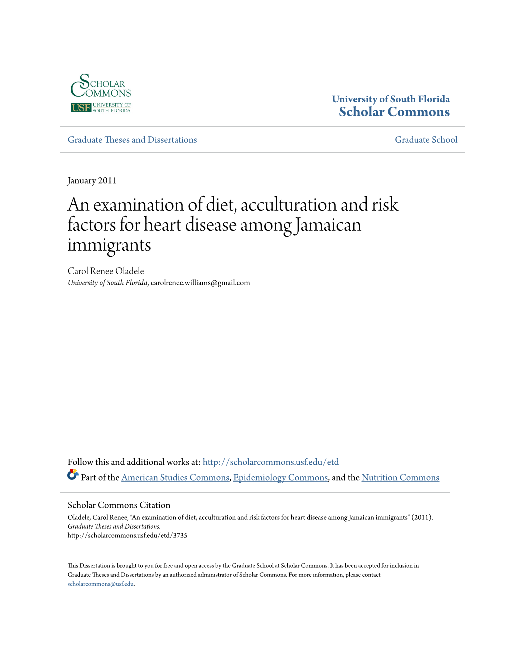 An Examination of Diet, Acculturation and Risk Factors for Heart Disease