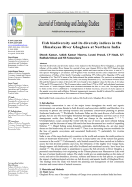 Fish Biodiversity and Its Diversity Indices in the Himalayan River