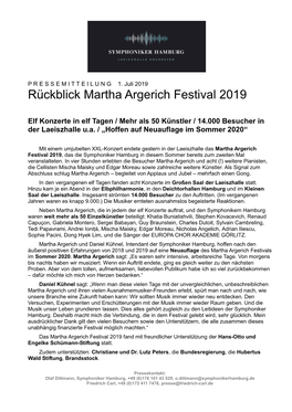 Rückblick Martha Argerich Festival 2019