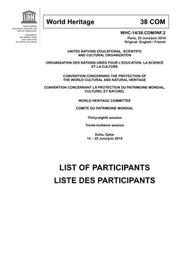 Liste Des Participants