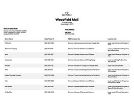 Complete List of Stores Located at Woodfield Mall