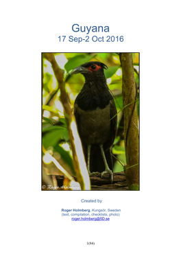 Guyana 17 Sep-2 Oct 2016