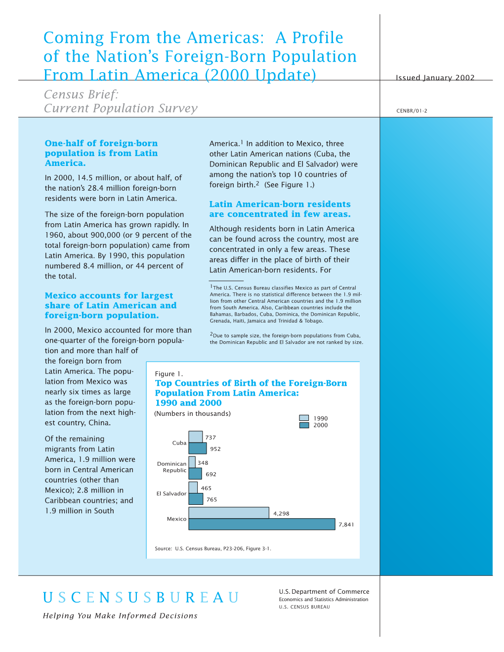 A Profile of the Nation's Foreign-Born Population from Latin America