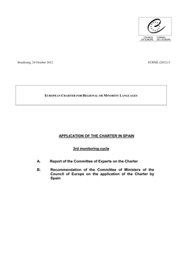 APPLICATION of the CHARTER in SPAIN 3Rd Monitoring Cycle A