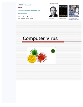 Computer Virus 16 Views  0  0 RELATED TITLES Virus