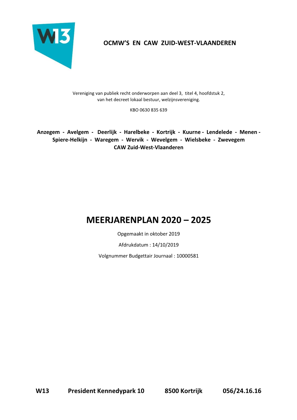 Meerjarenplan 2020 – 2025