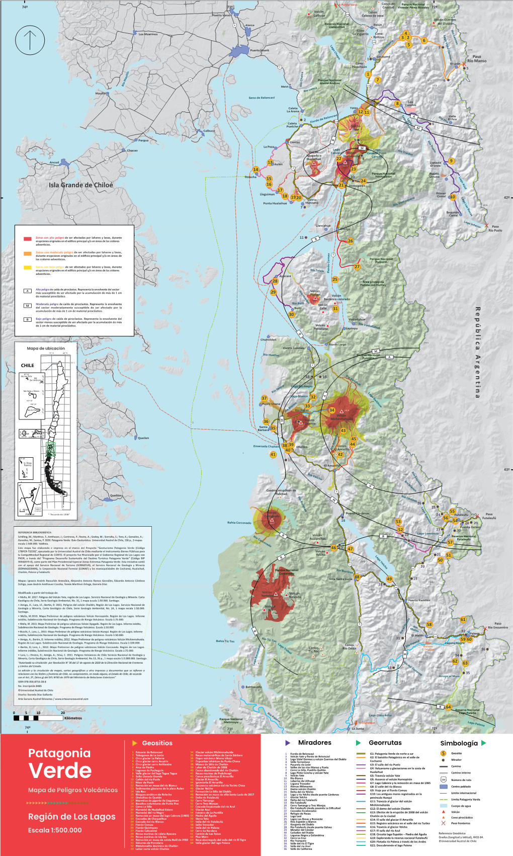 Mapa Peligros Volcánicos Patagonia Verde