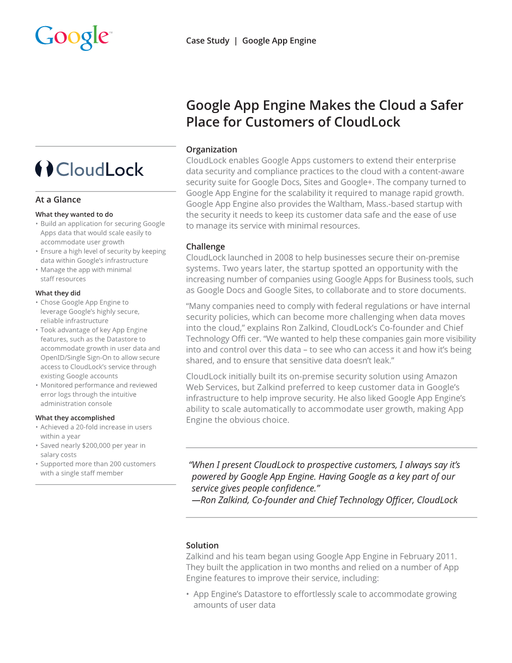 Google App Engine Makes the Cloud a Safer Place for Customers of Cloudlock