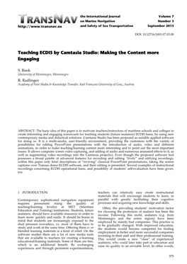 Teaching ECDIS by Camtasia Studio: Making the Content More Engaging