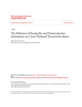 The Influence of Inequality and Noneconomic Institutions on Cross-National Terrorist Incidents