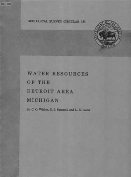Water Resources of the Detroit Area Michigan