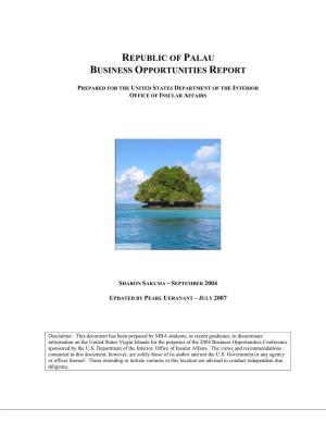 2007 Business Opportunities Report for Palau