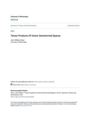 Tensor Products of Vector Seminormed Spaces