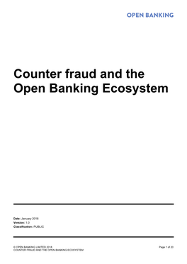 Counter Fraud and the Open Banking Ecosystem
