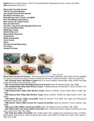 Miscellaneous Cars, Trucks, and NEVS Date: September 22Nd, 2014