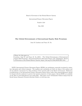 The Global Determinants of International Equity Risk Premiums
