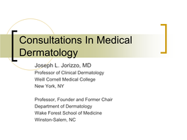 Consultations in Medical Dermatology Joseph L