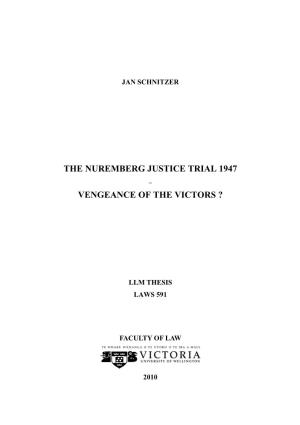 The Nuremberg Justice Trial 1947