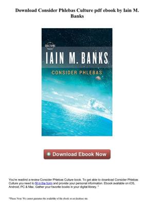 Download Consider Phlebas Culture Pdf Book by Iain M. Banks
