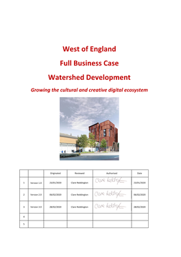 West of England Full Business Case Watershed Development