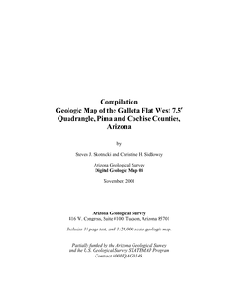 Compilation Geologic Map of the Galleta Flat West 7.5' Quadrangle