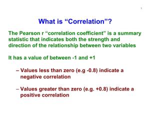 Correlation & Mult. Regression